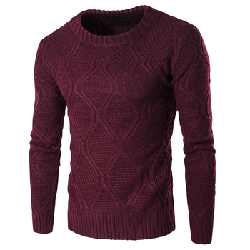 Πλεκτό ανδρικό πουλόβερ σε 4 συμπαγή χρώματα