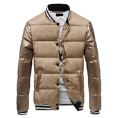 Σπορ-κομψό ανδρικό μπουφάν με γυαλιστερά μανίκια σε δύο χρώματα