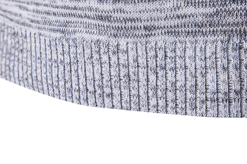 Топъл плетен мъжки пуловер с О-образно деколте