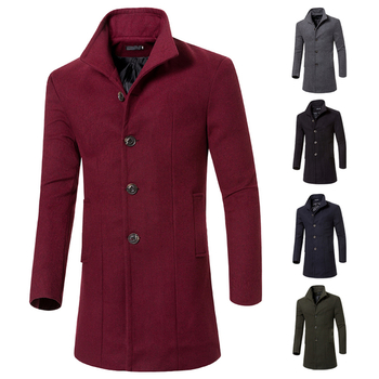 Κομψό μακρύ ανδρικό παλτό σε διάφορα χρώματα σε απλό σχεδιασμό