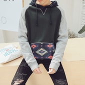 Φαρδύ ανδρικό φούτερ με κουκούλα σε δύο χρώματα