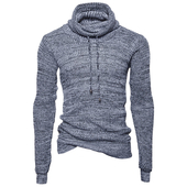 Плетен мъжки пуловер в няколко цвята с поло яка