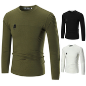 Casual ανδρική μπλούζα σε μαύρο, λευκό και σκούρο πράσινο χρώμα και  λεπτό στιλ