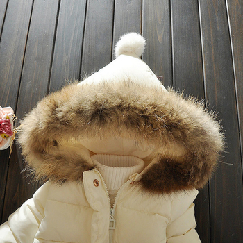 Παιδικό χειμωνιάτικο μπουφάν για κορίτσια με κουκούλα και με ασύμμετρο μήκος