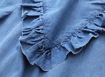 Γυναικείο denim φόρεμα με 7/8 μανίκι