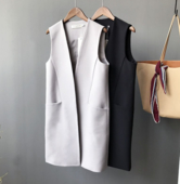 Γυναικεία ζακέτα  με τσέπες -  χορίς μανίκια, 2 χρώματα