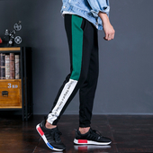 Αθλητικά αντρικά παντελόνια σε μαύρο χρώμα με χρωματιστές λωρίδες