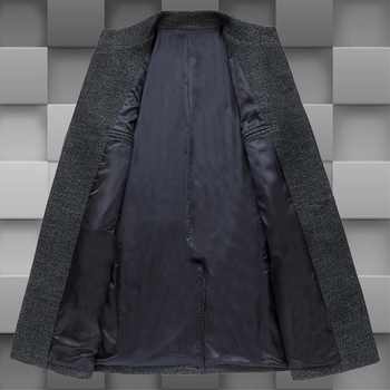 Επιχειρησιακό  ανδρικό παλτό μακρύ  με κουμπιά και ημήψηλο γιακά σε σχήμα O