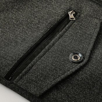 Κομψό ανδρικό παλτό με φερμουάρ, τσέπες και κουμπιά