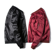 Κομψό ανδρικό μπουφάν σε κόκκινο και μαύρο χρώμα