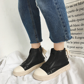 Спортни дамски боти с връзки в черен цвят