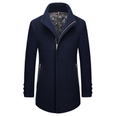 Άνετο και ζεστό ανδρικό μπουφάν με φερμουάρ και ημι-ψηλό γιακά