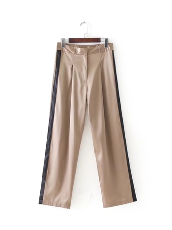 Елегантен дамски панталон с висока талия - прав модел