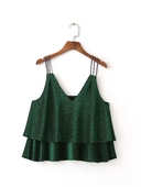 Κομψό γυναικείο αμάνικο κορυφή σε κομψό χρώμα με λεπτούς ιμάντες