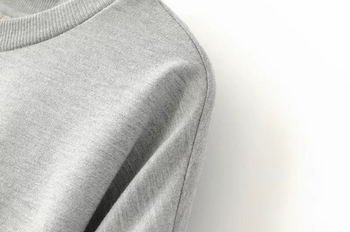 Ежедневна дамска блуза в сив цвят с връзки