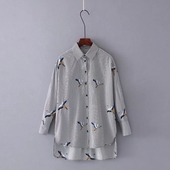 Γυναικείαοπουκάμισο κατάλληλο για το φθινόπωρο με ασύμμετρο μήκος