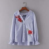 Πολύ κομψό γυναικείο πουκάμισο με δαντέλα