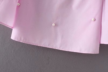 Сладка дамска блуза с 3/4 разкроен ръкав и декорация мъниста