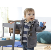 Φθινόπωρο χειμωνιάτικο παλτό για αγόρια με κουκούλα σε δύο χρώματα