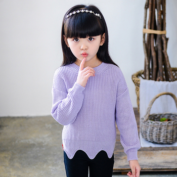 Κομψό πλεκτό πουλόβερ για κορίτσια σε τρία χρώματα
