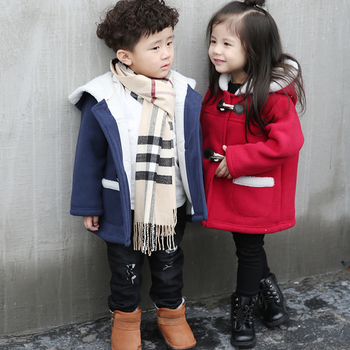 Πολύ ζεστό παιδικό παλτό για κορίτσια και αγόρια με κουκούλα σε τρία χρώματα