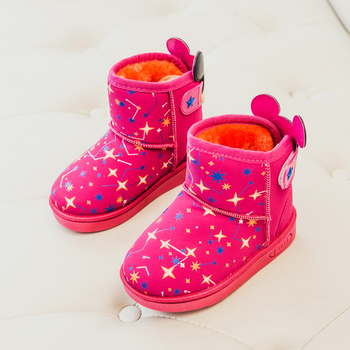 Πολύ ζεστές και άνετες παιδικές  μπότες για κορίτσια σε διάφορα χρώματα με διακόσμηση