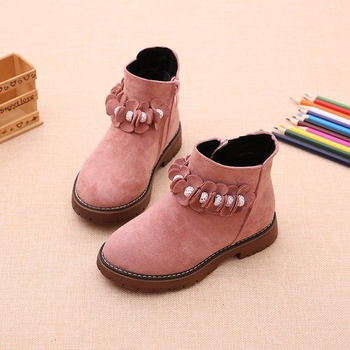 Κομψές παιδικές μπότες για κορίτσια σε κόκκινο, μαύρο και ροζ χρώμα