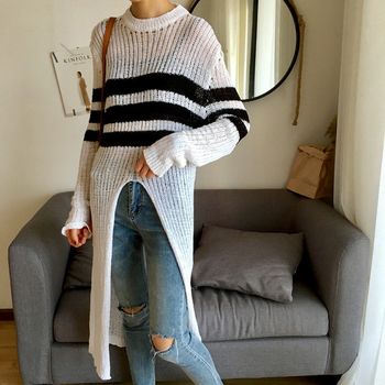 Όμορφο γυναικείο πουλόβερ σε μακρύ σχέδιο και σε δύο χρώματα