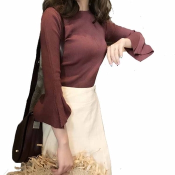 Стилна дамска Слим блуза с разкроени ръкави в няколко цвята