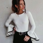 Κομψό γυναικείο πουκάμισο με μακριά μανίκια με κολάρο σε O-σχήμα