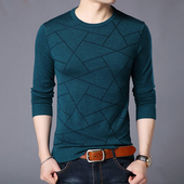 Есенно-зимен мъжки слим тънък пуловер