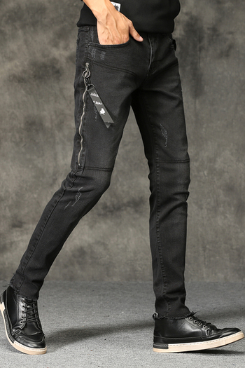 Актуални мъжки дънкови панталони модел slim fit 
