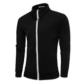 Ανδρική αθλητικό φούτερ  με φερμουάρ και μισό γιακά, 6 χρωμάτων