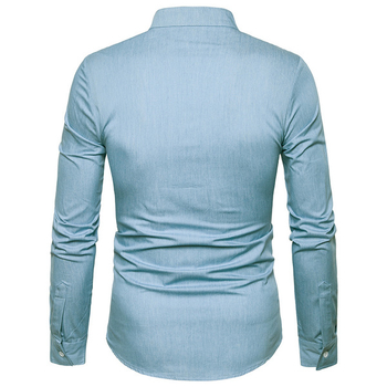 Спортно-елегантна мъжка риза с О-образна попска яка , 4 цвята