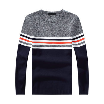 Αθλητικό-κομψό ανδρικό πουλόβερ  με κολάρο σε σχήμα O και όμορφα χρώματα