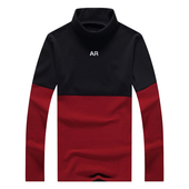 Casual μπλούζα ανδρών με μισό περιλαίμιο σε σχήμα O κολάρο και δύο  χρώματα