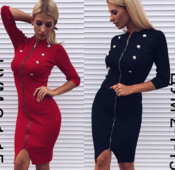 Κομψό  γυναικείο  φόρεμα με κοντό μανίκι 3/4, λαμπερά μαργαριτάρια και μακρύ σχέδιο - 6 μοντέλα