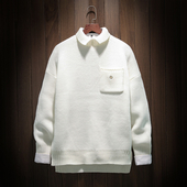 Μαλακό και πολύ ζεστό ανδρικό πουλόβερ με κολάρο και τσέπη πόλο, 4 χρώματα