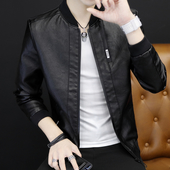 Κομψό δερμάτινο ανδρικό μπουφάν 