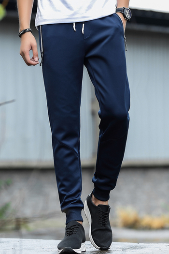 Мъжки спортно-елегантен панталон в сив, син и черен цвят