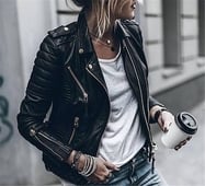 Μοντέρνο γυναικείο δερμάτινο μπουφάν με διακοσμητικά φερμουάρ, 4 μοντέλα