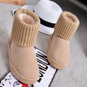 Ежедневни зимни дамски боти с каучукова подметка и вълнена топла подплата