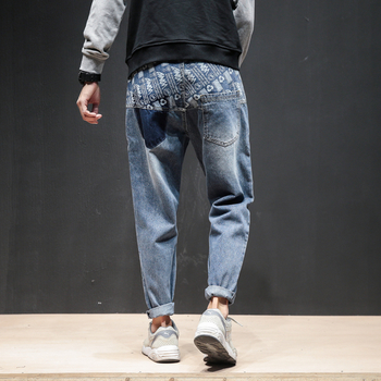 Мъжки ежедневни дънкови панталони модел шалвар