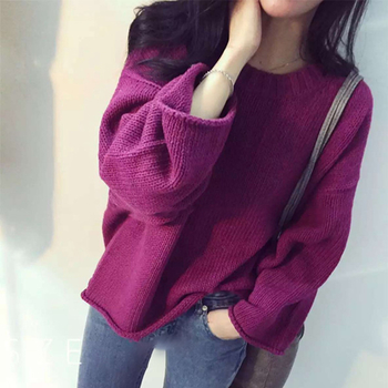Зимен дамски пуловер в свободен стил и в четири цвята