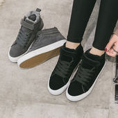 Дамски топли кецове в сив, черен и червен цвят с лепенки и връзки