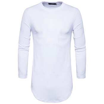 Μοντέρνο μακρυμάνικο ανδρικό πουκάμισο με μακριά μανίκια, κολάρο και φερμουάρ σε σχήμα O και στις δύο πλευρές
