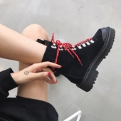 Груби дамски боти в два цвята от матирана еко кожа