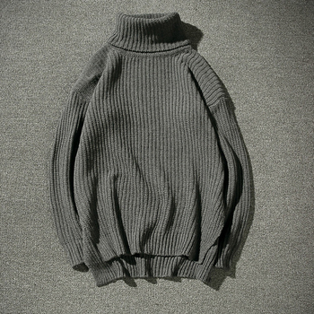 Мъжки ежедневен много топъл пуловер с висока поло яка , 3 цвята