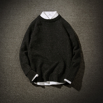 Мъжки спортно-елегантен пуловер с О-образна яка , три цвята