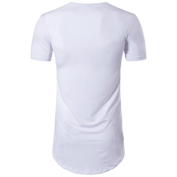 Ανδρικό πουκάμισο με κοντό μανίκι και κολάρο σε σχήμα O, μοντέλο hip-hop